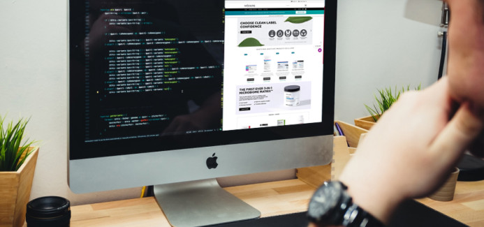 Developer working on website